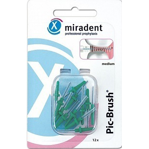 Ершики Miradent Pic-Brush refills Green Зеленые, 12 шт. ершики miradent pic brush refills pink розовые 6 шт