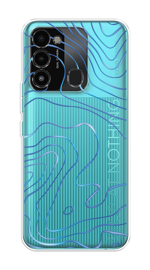 

Чехол на Tecno Spark Go 2022/8С/9 "Blue lines", Прозрачный;синий, 302850-1