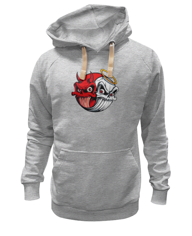 

Худи унисекс Printio Angel & devil серое 2XL, Серый, Angel & devil