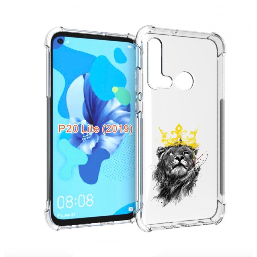 

Чехол бампер MyPads король-лев для Huawei P20 Lite (2019)., Прозрачный, Tocco