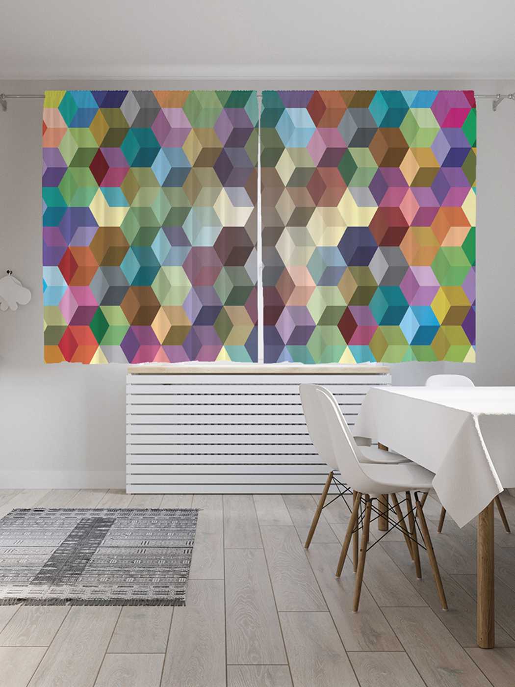 

Шторы JoyArty c фотопечатью "Красочные соты" из сатена, 290х180 см, Красочные соты