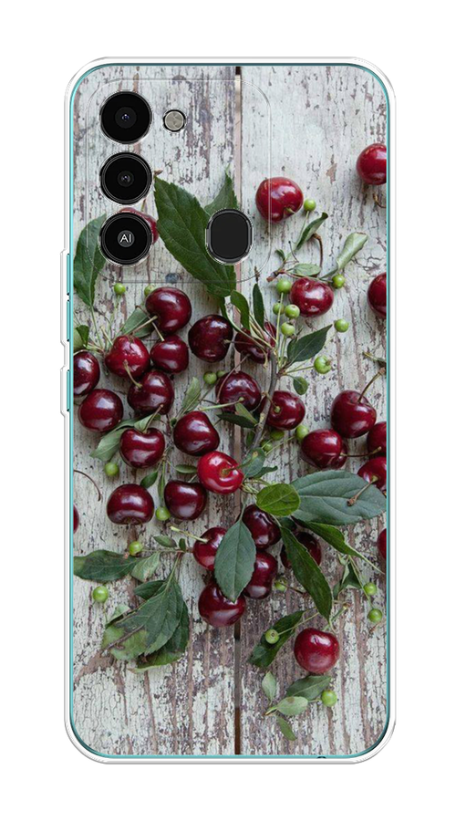 

Чехол на Tecno Spark Go 2022/8С/9 "Вишня", Бордовый;зеленый;серый, 302850-1