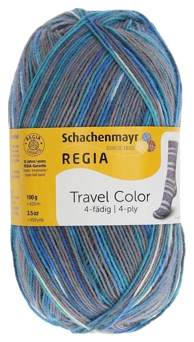

Пряжа для вязания Regia 9801269 4-fadig (01119), Голубой, Regia 4-fadig Color 100g