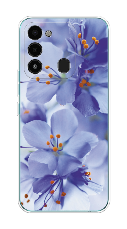 

Чехол на Tecno Spark Go 2022/8С/9 "Фиолетовые цветки", Фиолетовый;синий, 302850-1