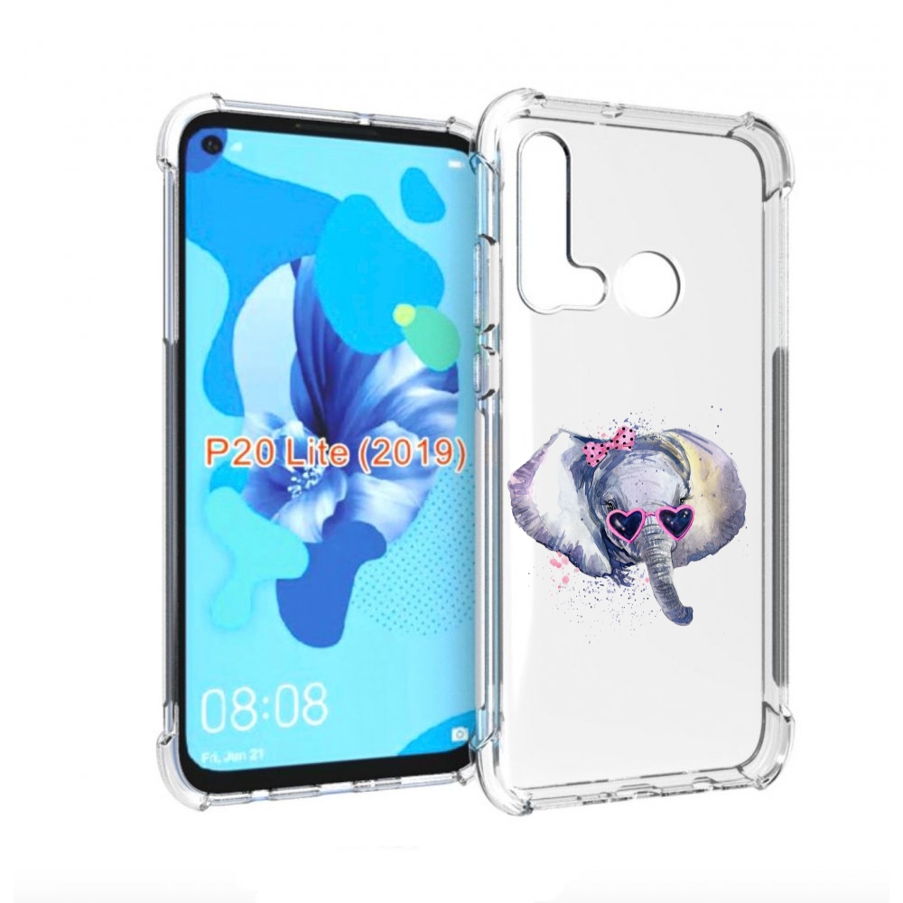

Чехол бампер MyPads слоник в очках для Huawei P20 Lite (2019)., Прозрачный, Tocco