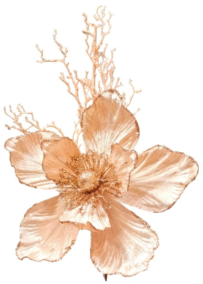 

Елочная игрушка MagiС Time Цветок золотой 18 х 37 см, Золотистый