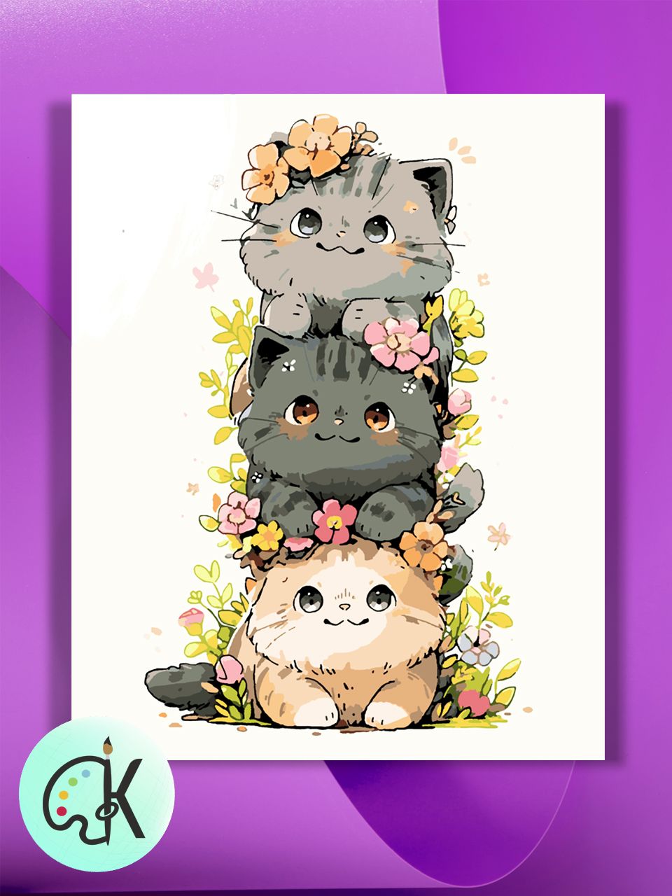 Котики арт милые