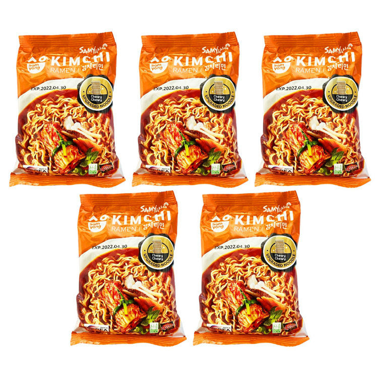 

Лапша быстрого приготовления Samyang Рамен со вкусом кимчи (5 шт. по 80 г), Лапша быстрого приготовления Самянг Рамен со вкусом кимчи (5 шт. по 80 г)
