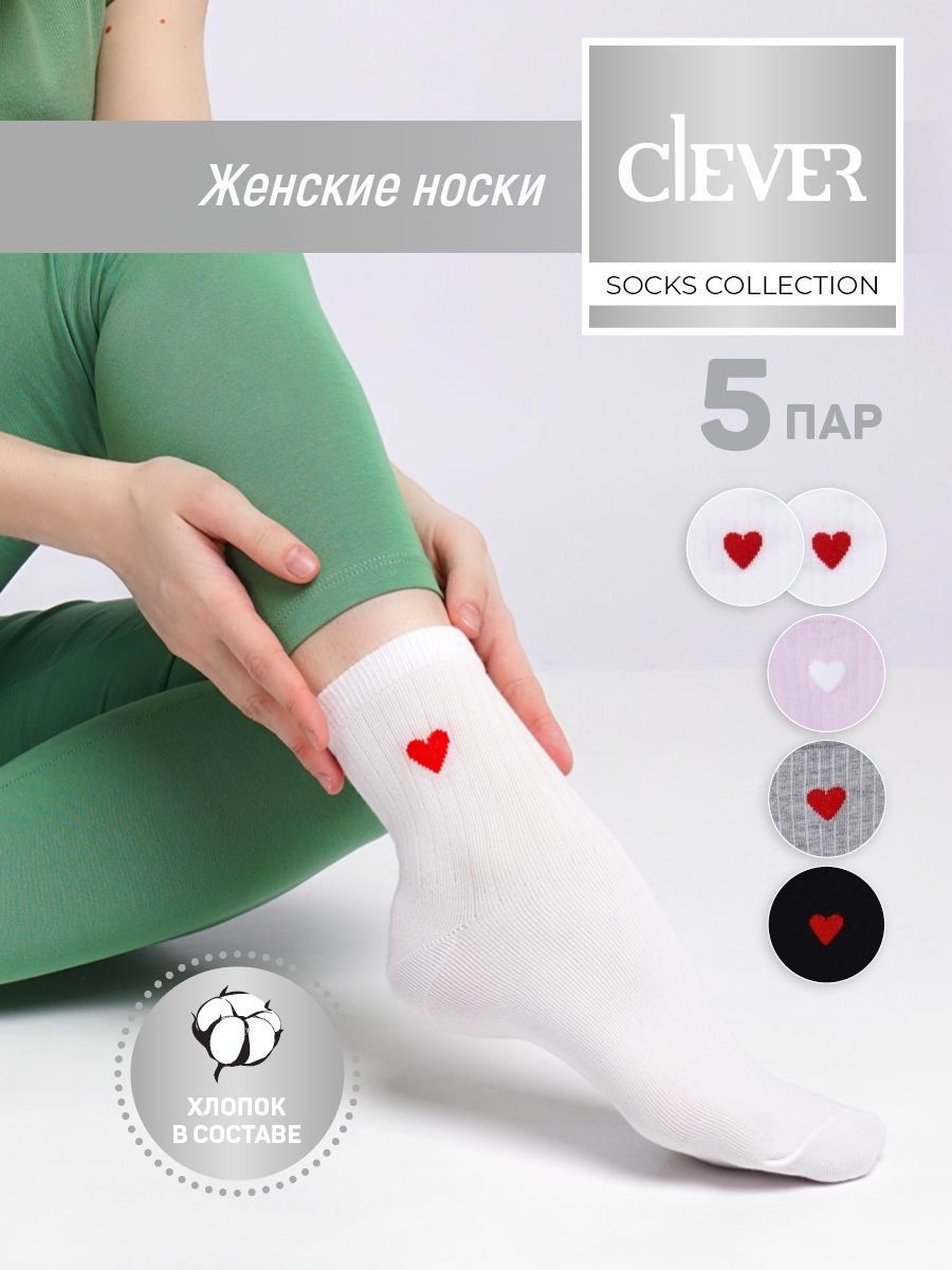 Комплект носков женских CLEVER WEAR L3000_5 разноцветных 38-40, 5 пар
