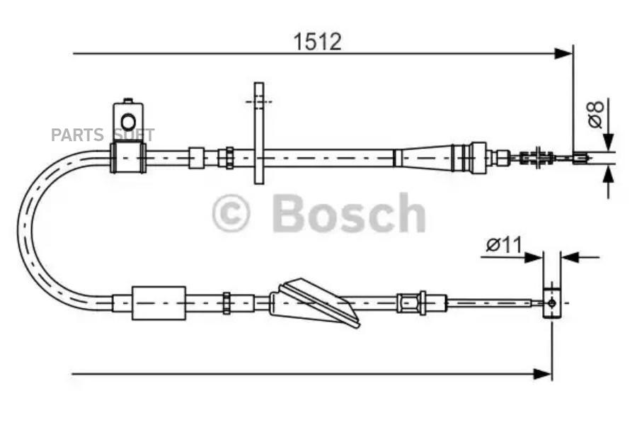 

BOSCH Трос ручника BOSCH 1987482176