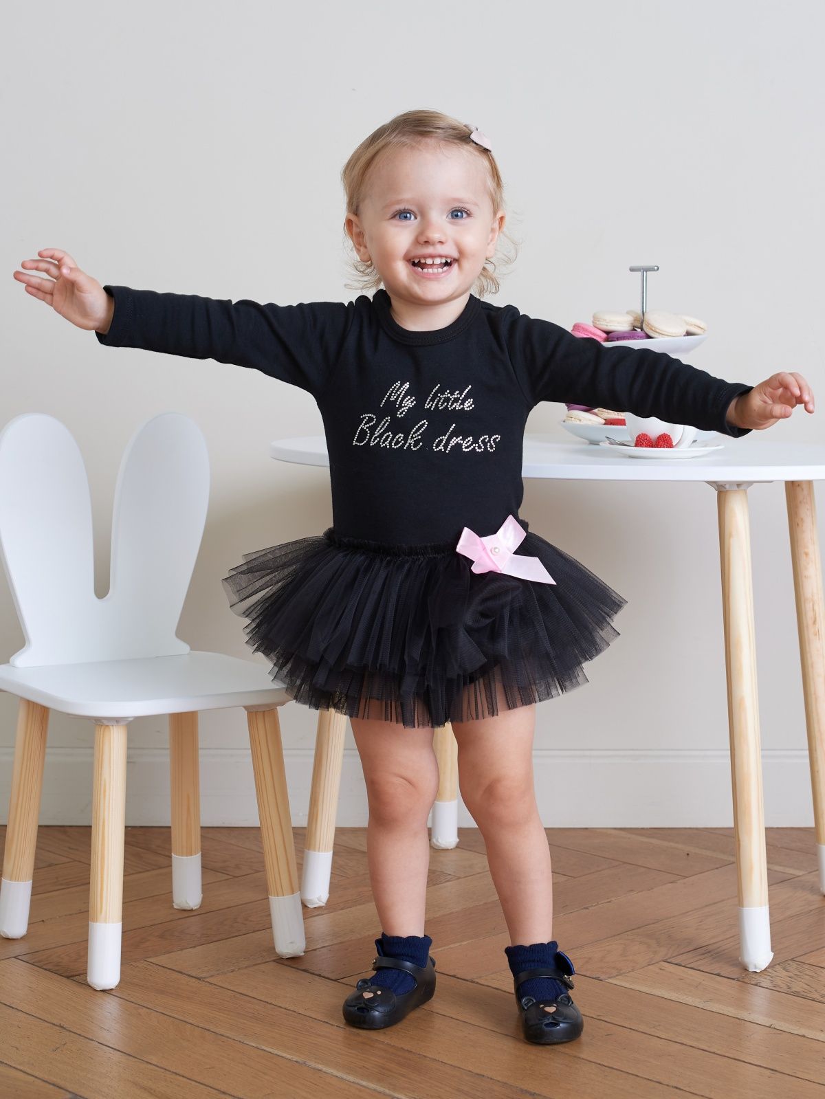 Боди детское Luxury Baby My little black dress, розовый; черный, 62