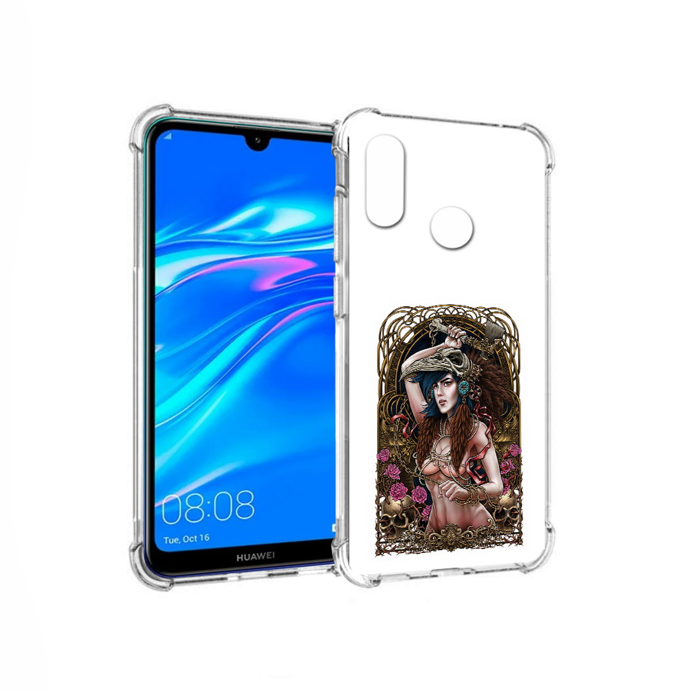 

Чехол MyPads Tocco для Huawei Y9 красивая девушка рисунок (PT227091.35.407), Прозрачный, Tocco