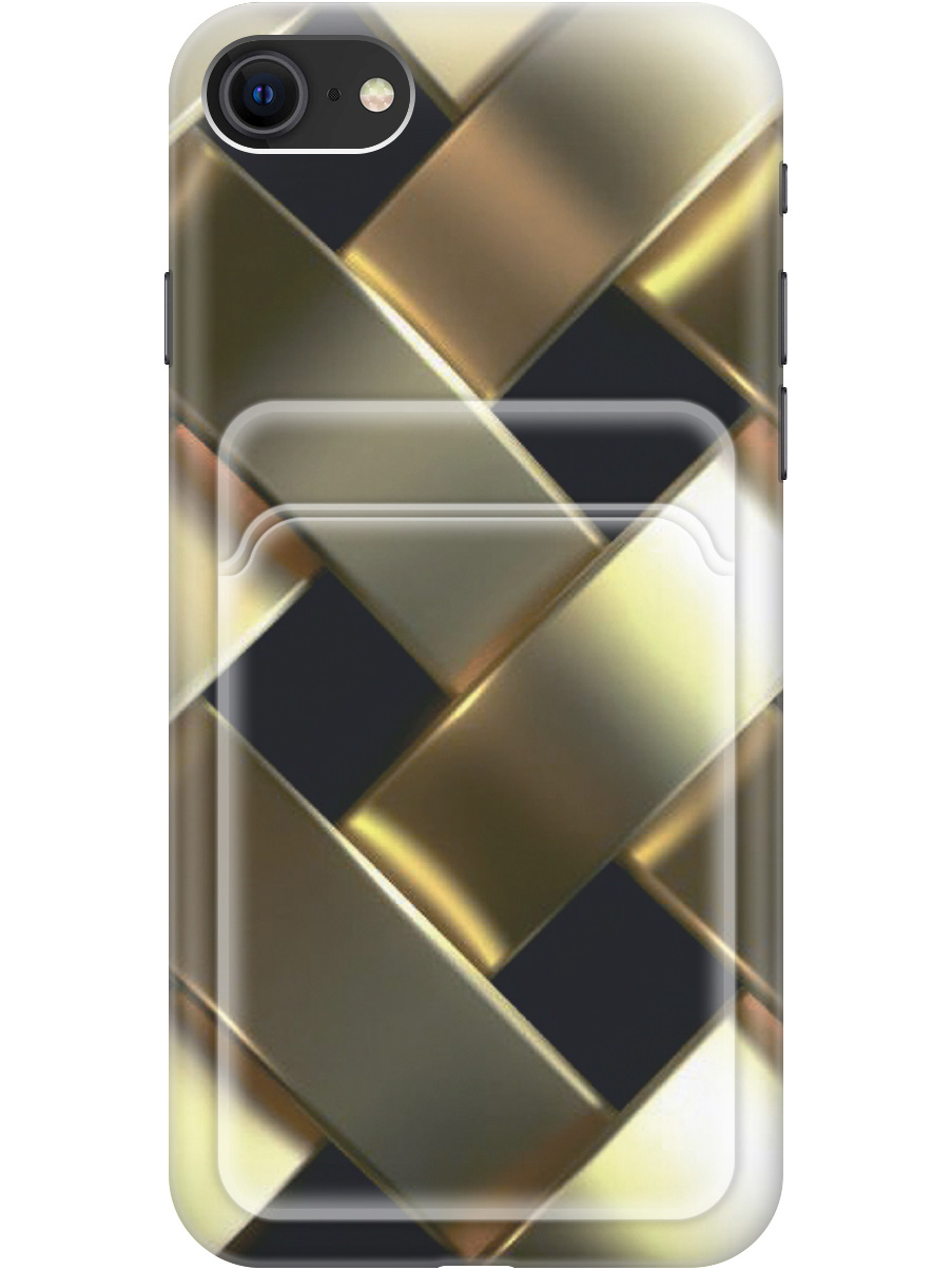 

Чехол на Apple iPhone SE (2022) / SE (2020) / 8 / 7 "Золотистое плетение", Золотистый;черный, 20011979