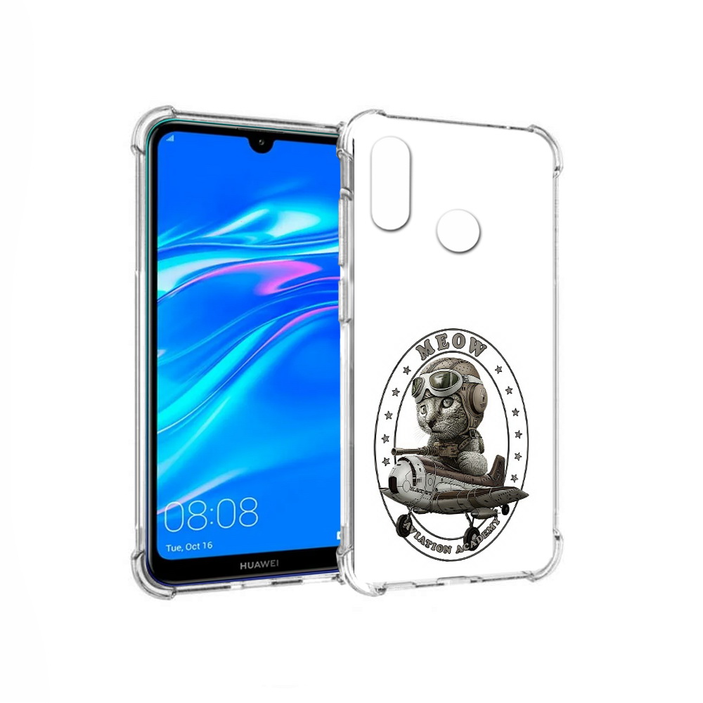 

Чехол MyPads Tocco для Huawei Y9 кот в самолете (PT227091.35.395), Прозрачный, Tocco