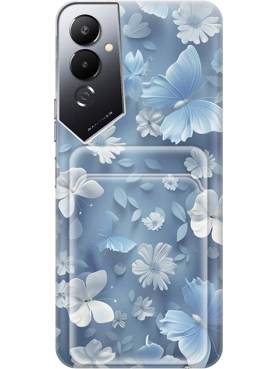 

Силиконовый чехол на Tecno Pova 4 с принтом с карманом для карты прозрачный 783773, Прозрачный;белый;голубой, 762091410