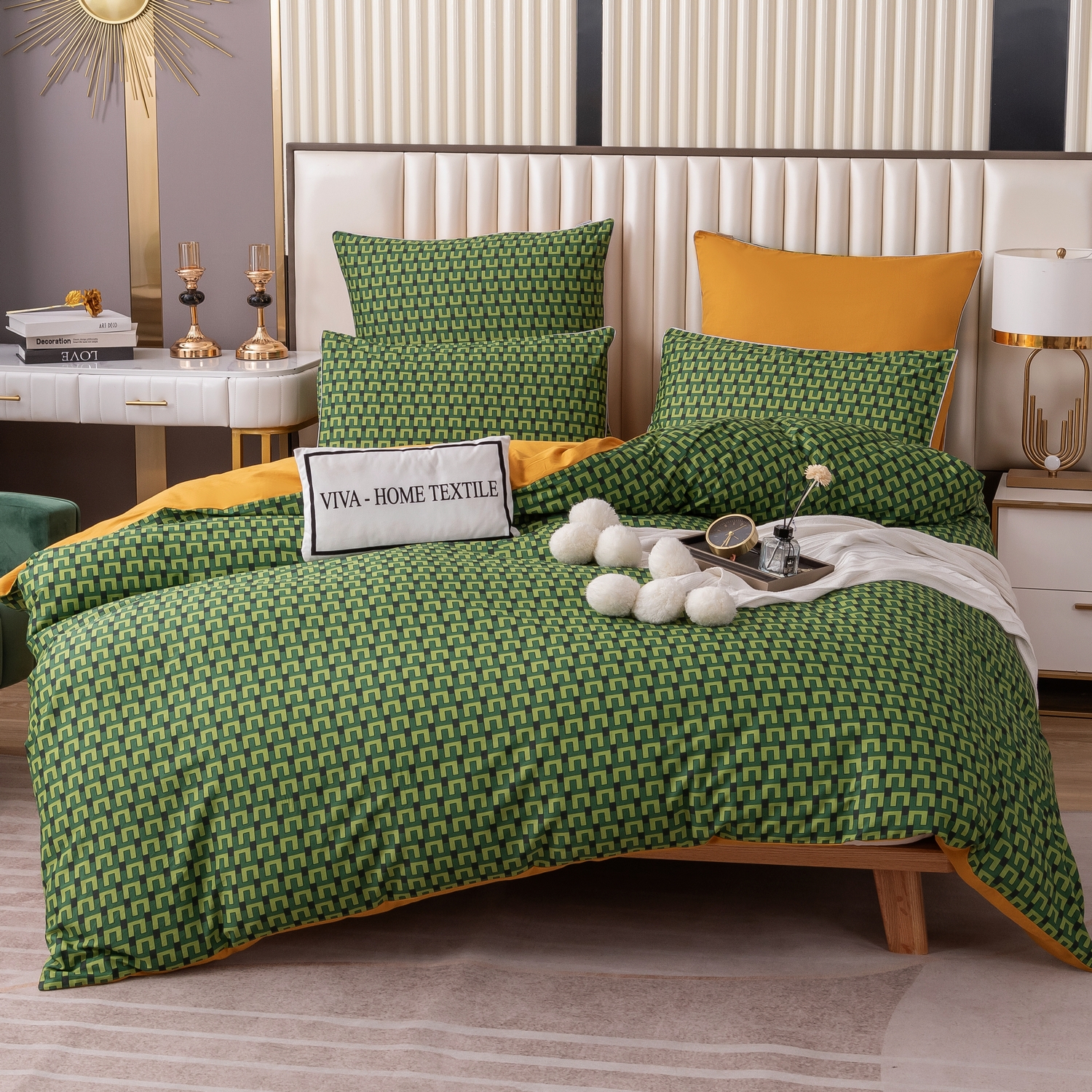

Постельное белье VIVA-HOME TEXTILE 2 спальный, 4 наволочки, CPL