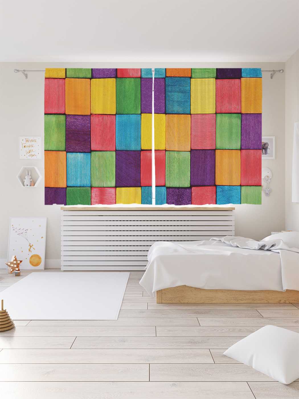 

Шторы JoyArty c фотопечатью "Радужная плитка" из сатена, 290х180 см, Радужная плитка