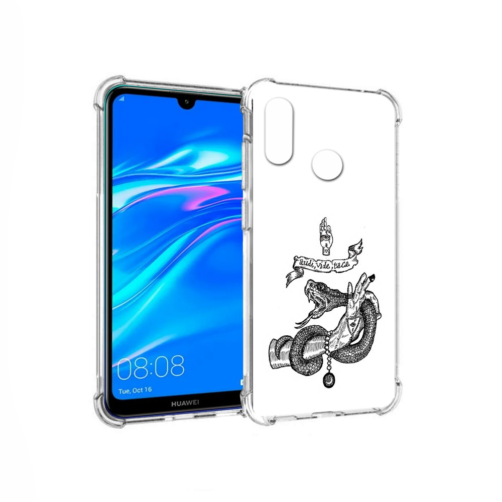 

Чехол MyPads Tocco для Huawei Y9 змея на руке рисунок (PT227091.35.366), Прозрачный, Tocco