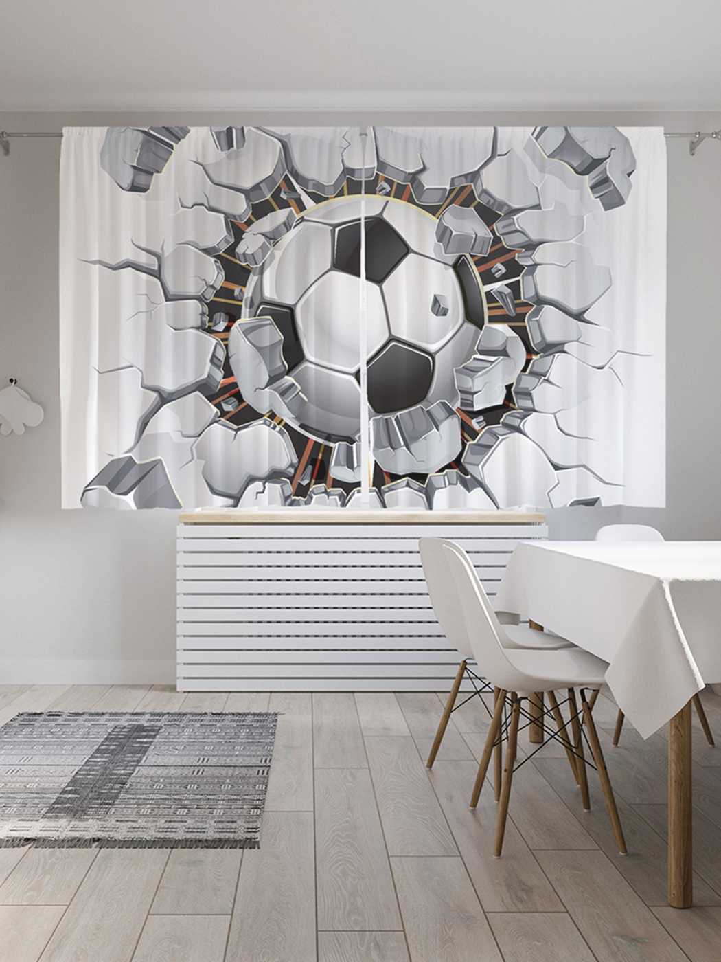 

Шторы JoyArty c фотопечатью "Разрушительный гол" из сатена, 290х180 см, Разрушительный гол