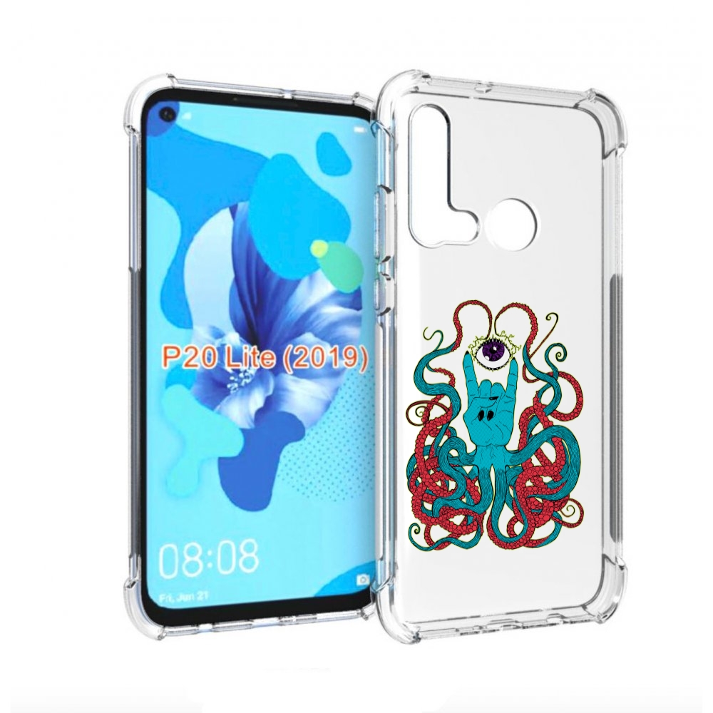 

Чехол бампер MyPads осьминог-рука абстракция для Huawei P20 Lite, Прозрачный, Tocco