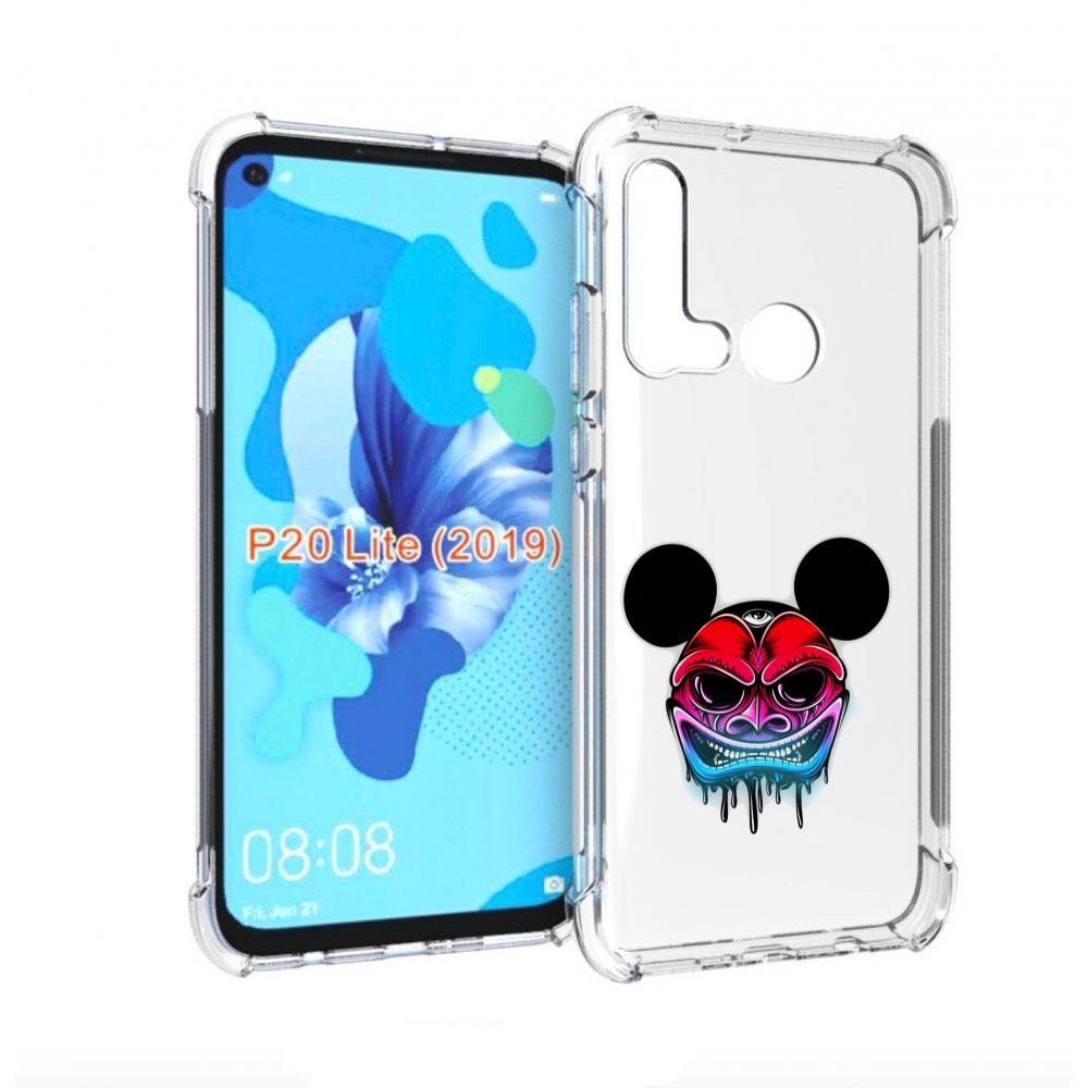 

Чехол бампер MyPads микки в маске для Huawei P20 Lite (2019)., Прозрачный, Tocco