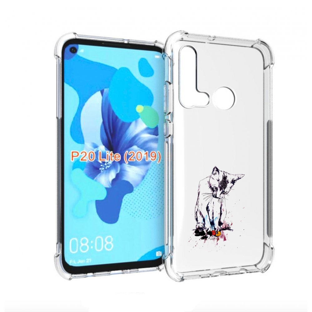 

Чехол бампер MyPads кот и микки для Huawei P20 Lite (2019)., Прозрачный, Tocco