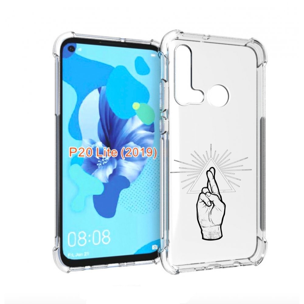 

Чехол бампер MyPads черно белая рука для Huawei P20 Lite (2019)., Прозрачный, Tocco