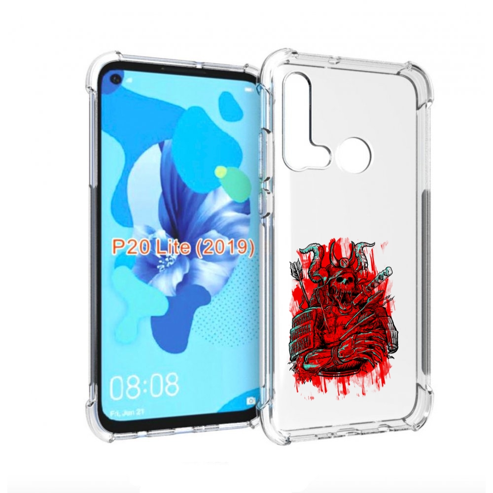 

Чехол бампер MyPads красный скелет воин для Huawei P20 Lite (201, Прозрачный, Tocco