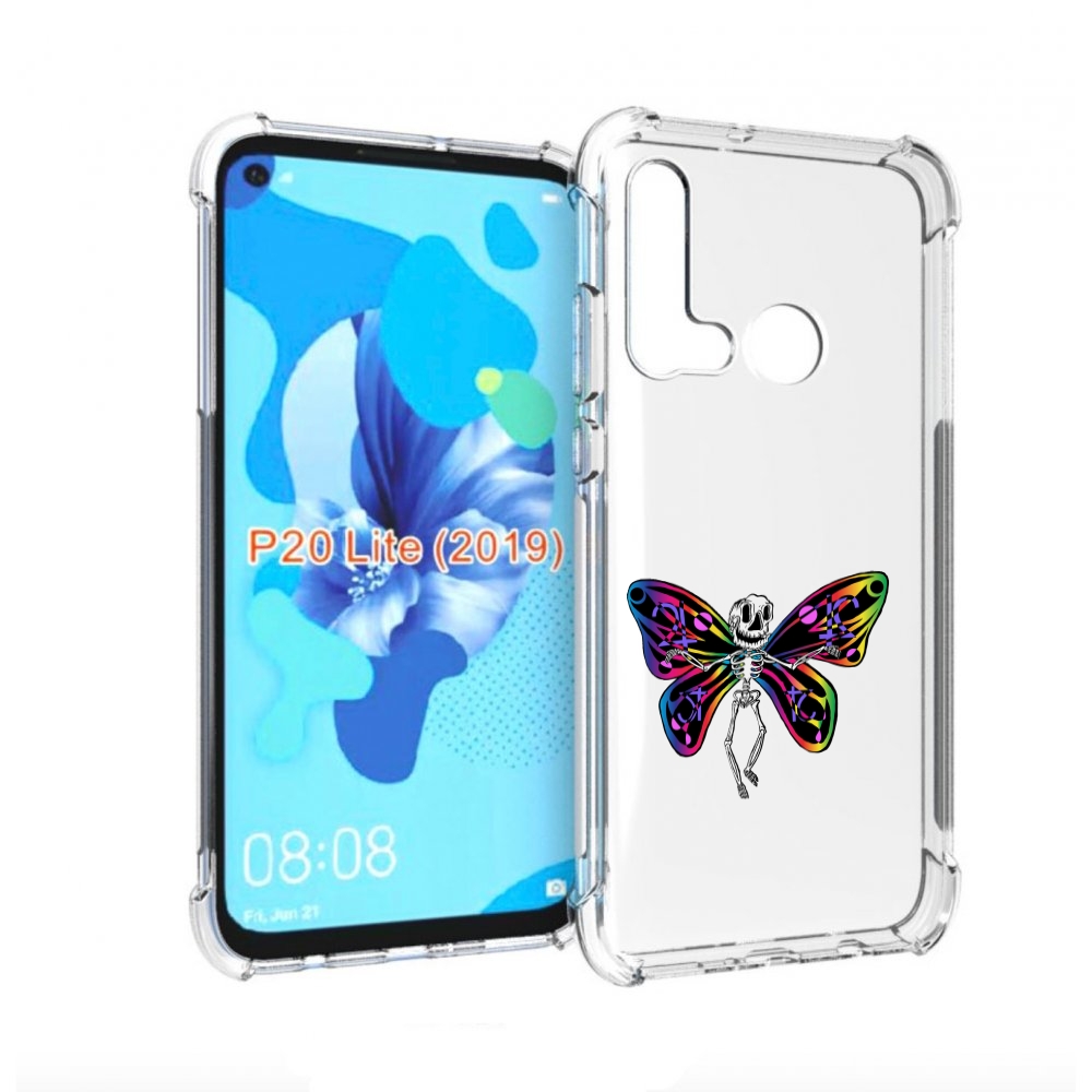 

Чехол бампер MyPads эффект бабочки для Huawei P20 Lite (2019)., Прозрачный, Tocco