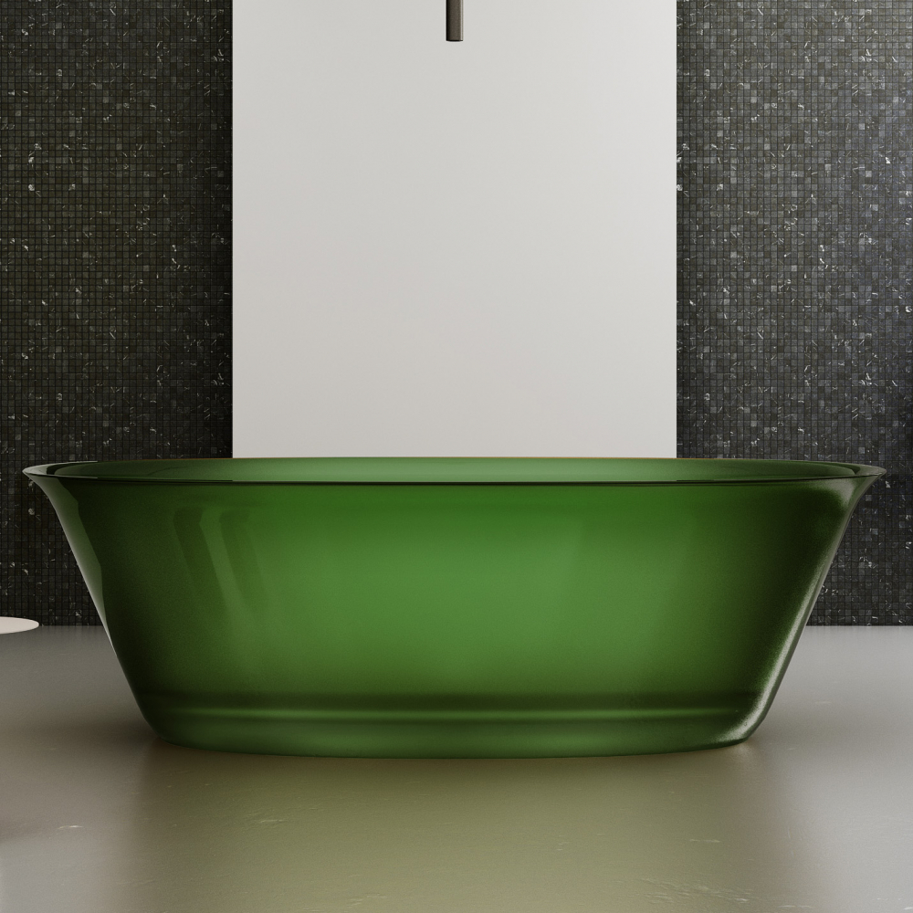 Прозрачная ванна ABBER Kristall AT9707Emerald зеленая набор чашек easy life радуга сиреневая зеленая розовая желтая на подставках 110 мл 4 шт