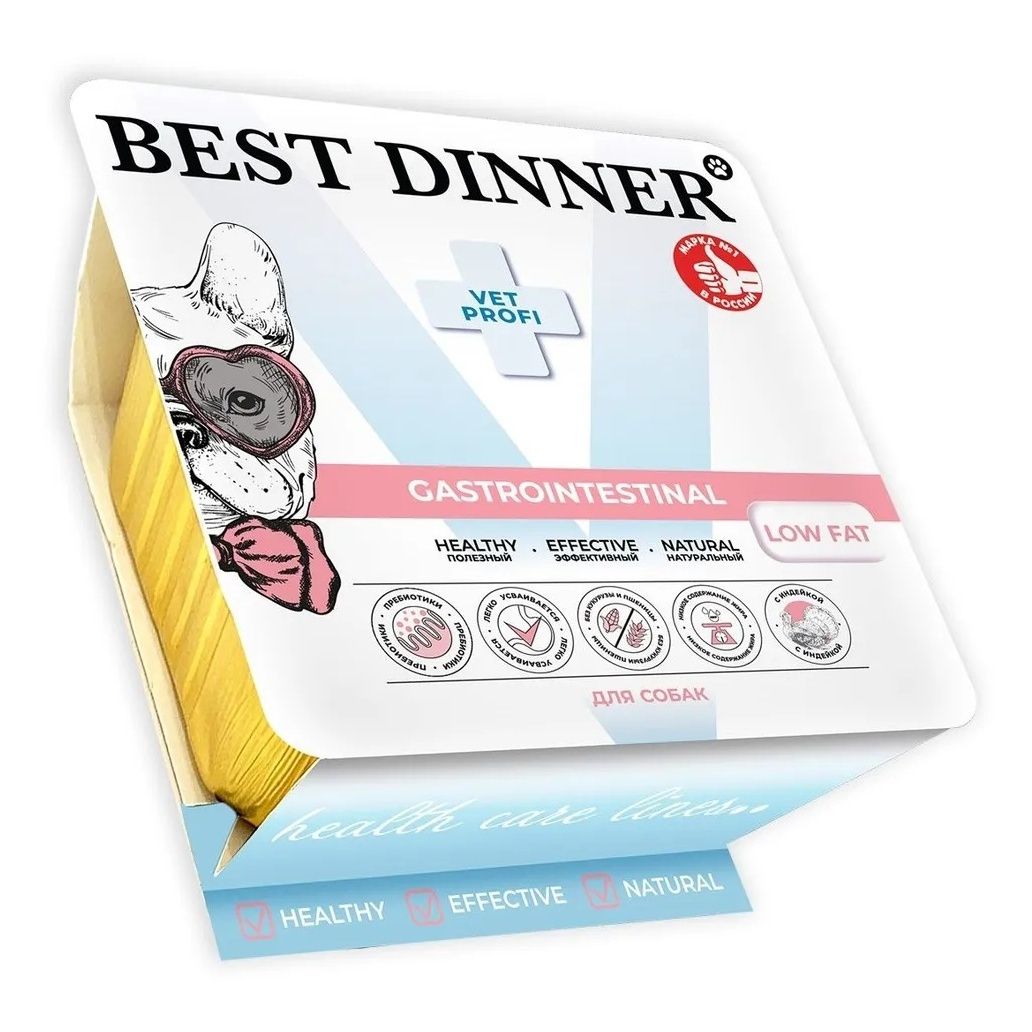 Влажный корм Best Dinner Vet Profi Gastrointestinal с индейкой для собак 100 г 198₽