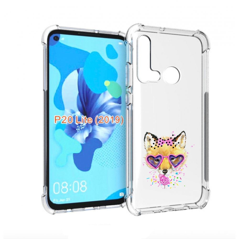 

Чехол бампер MyPads лисенок с бантиком для Huawei P20 Lite (2019, Прозрачный, Tocco