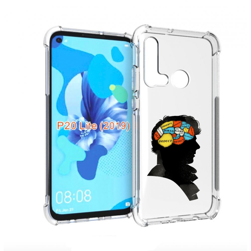Чехол бампер MyPads темный рисунок для Huawei P20 Lite (2019).