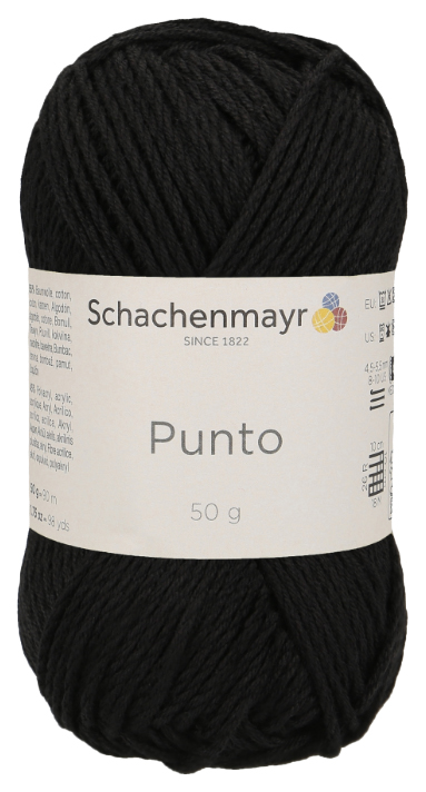 

Пряжа Schachenmayr 9807596 Punto (00099, schwarz), Черный, Punto