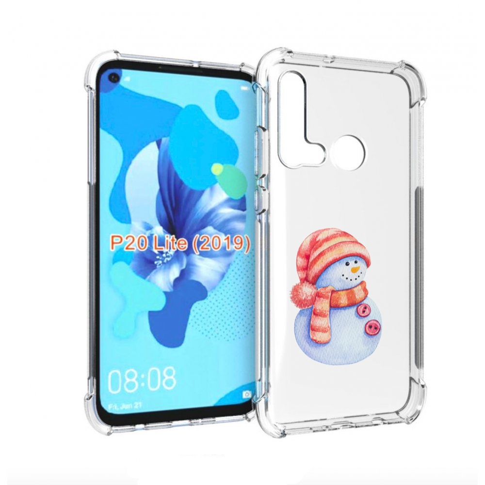 

Чехол бампер MyPads Веселый снеговик для Huawei P20 Lite (2019)., Прозрачный, Tocco