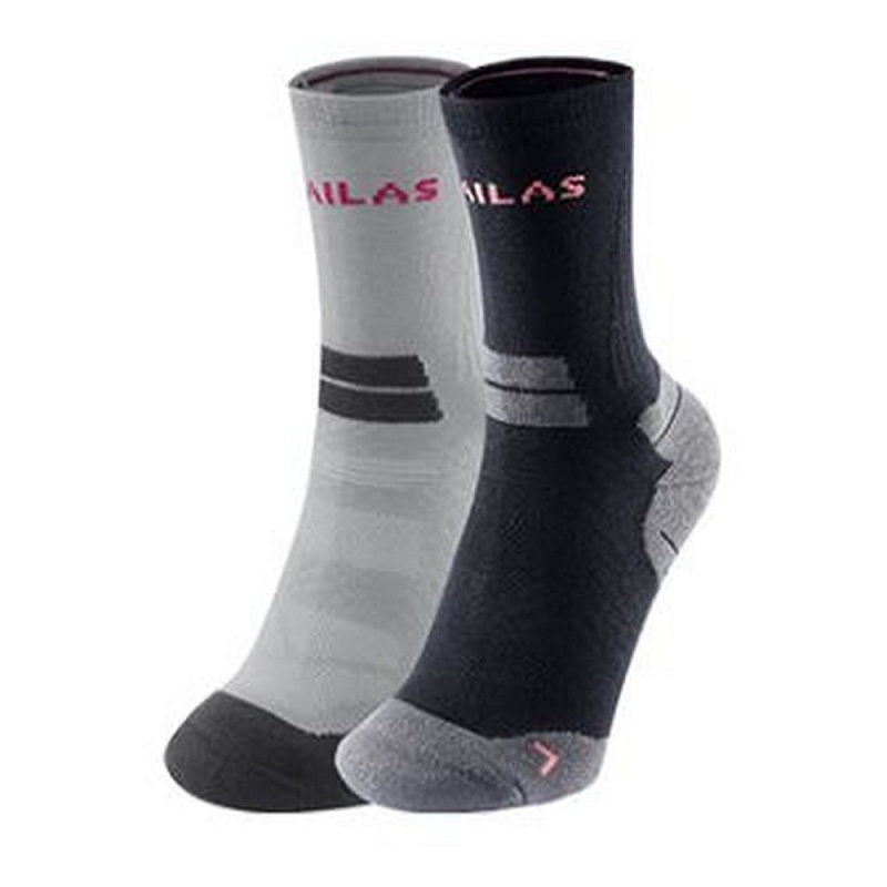 Kailas носки W's Mid Cut Trekking (2 пары) KH220031 (M, Черный/Серый, 21123)