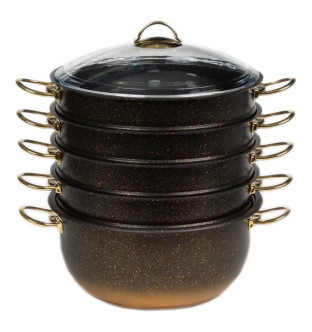

Мантоварка стеклянная крышка антипр. покрытие O.M.S. Collection "GRANITE STEAMER SET GOLD", GRANITE STEAMER SET