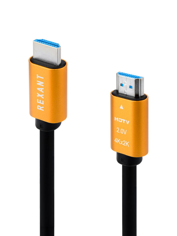 Кабель Rexant HDMI - HDMI, 2м золотистый (17-6104)