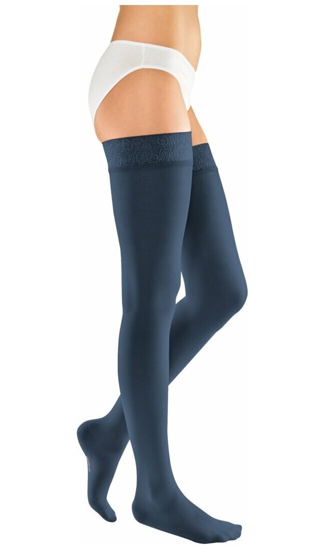 Компрессионные чулки Medi mediven elegance широкое бедро стандартная темно-синие р-р 7 8500₽