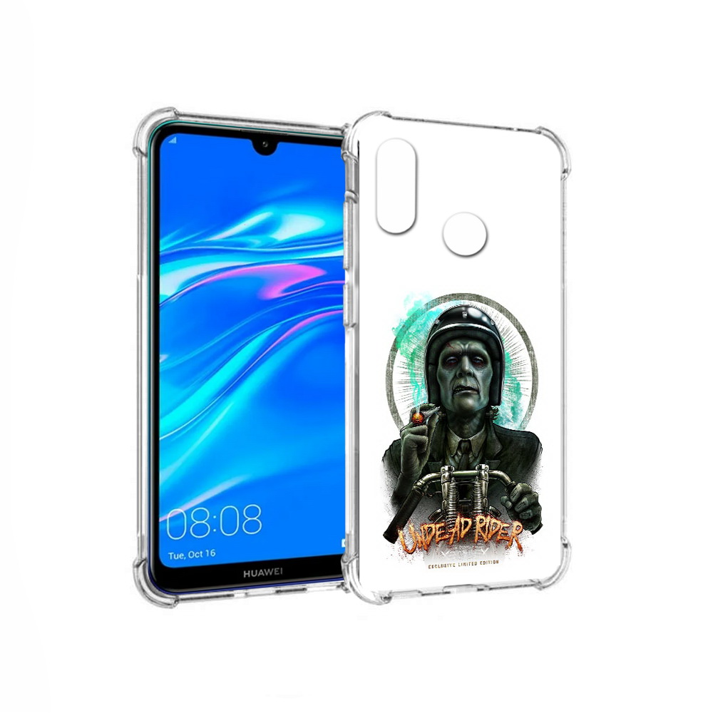 

Чехол MyPads Tocco для Huawei Y9 зеленый мужчина с сигаретой на мотоцикле, Прозрачный, Tocco