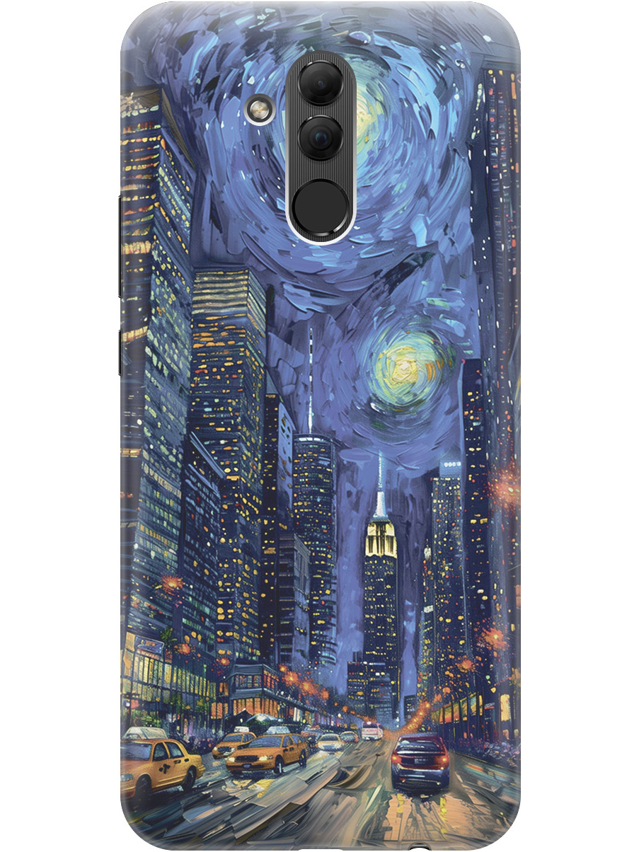 

Силиконовый чехол на Huawei Mate 20 Lite с принтом "Ночной проспект", 719355610