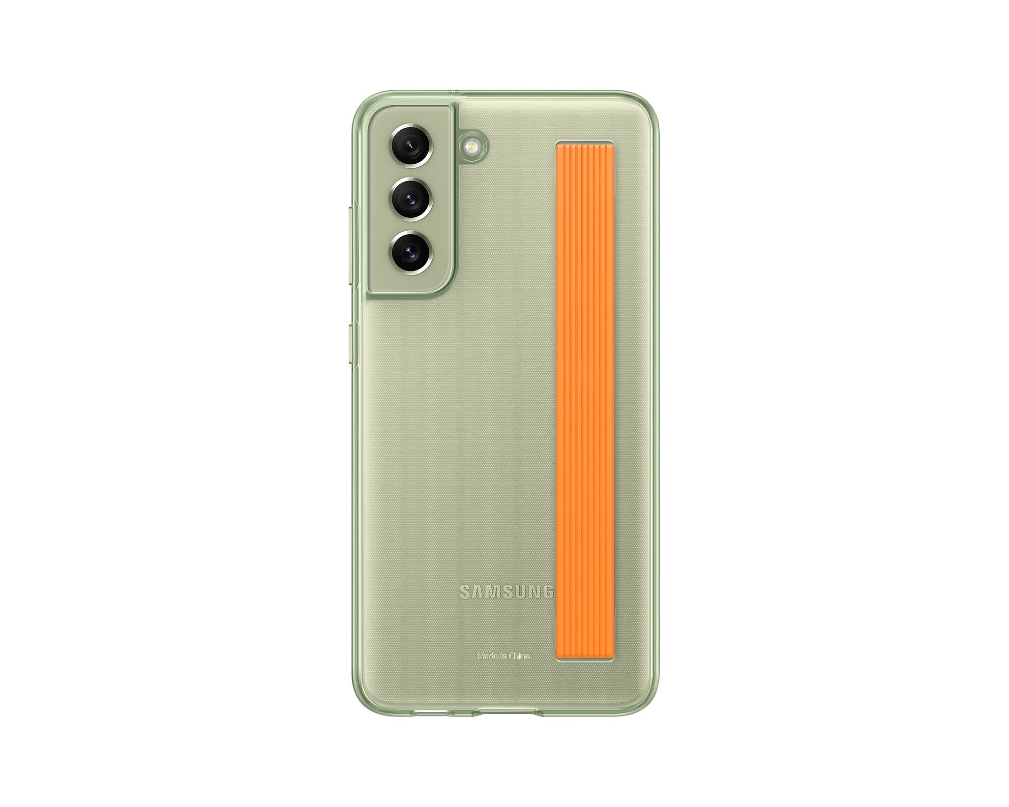 Чехол Samsung Slim Strap Cover S21 FE оливковый (EF-XG990)