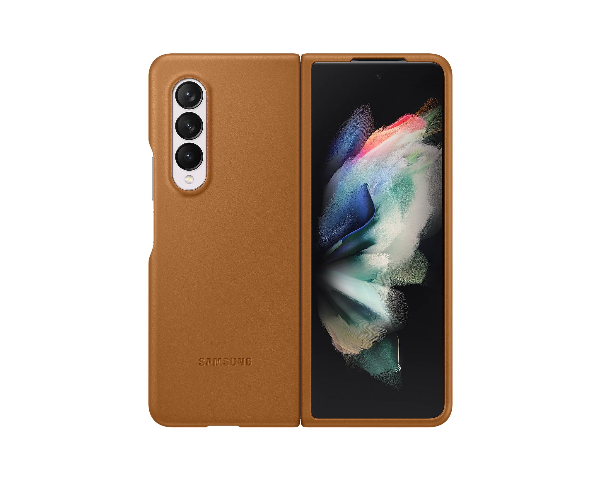 Чехол Samsung Galaxy Z Fold3 Leather Cover Camel (EF-VF926)