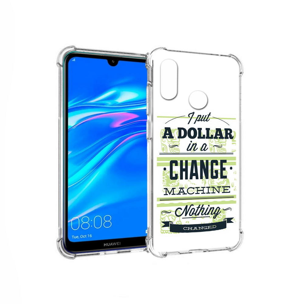 

Чехол MyPads Tocco для Huawei Y9 доллар надпись (PT227091.35.336), Прозрачный, Tocco