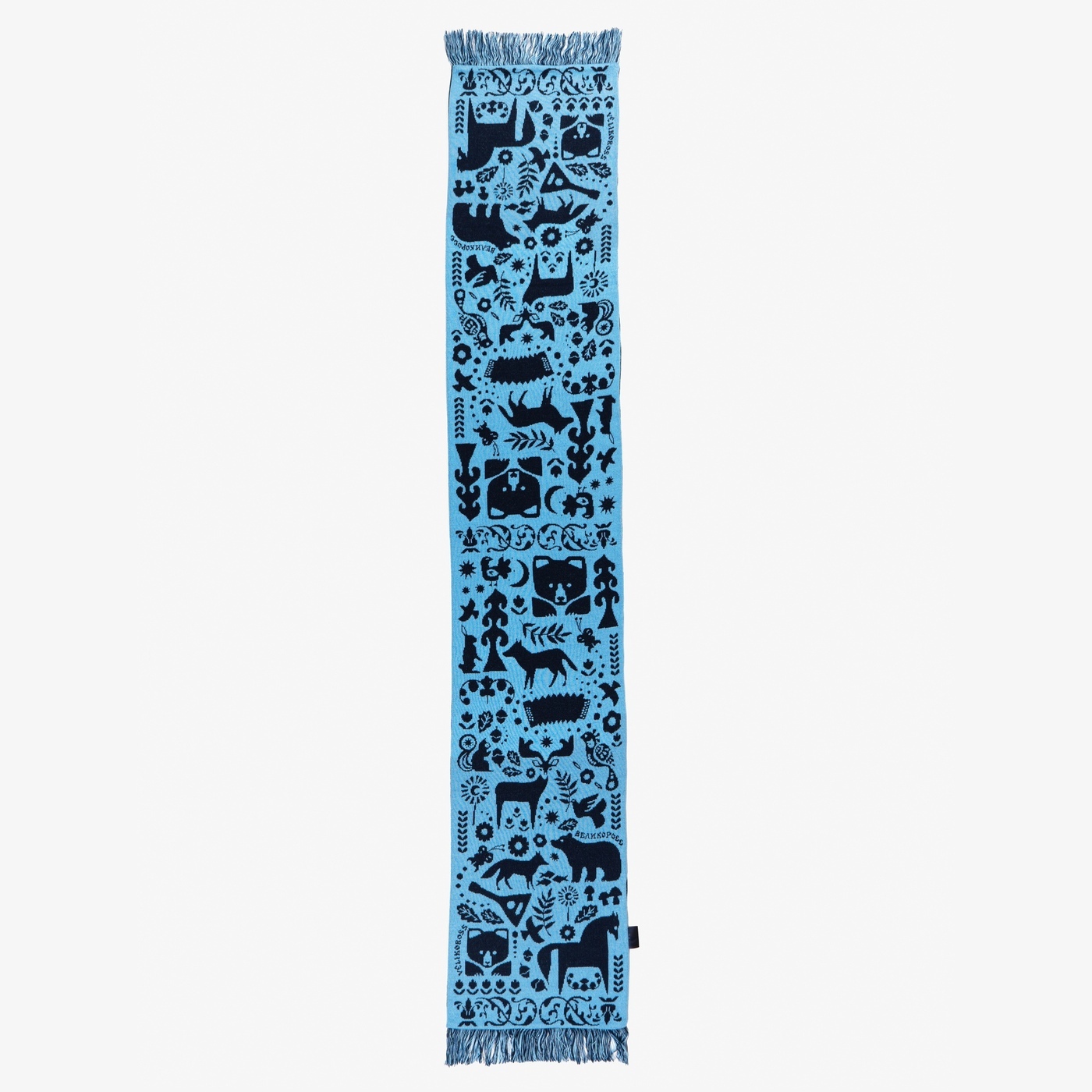 Шарф унисекс Великоросс 100 синий, 180х33 см