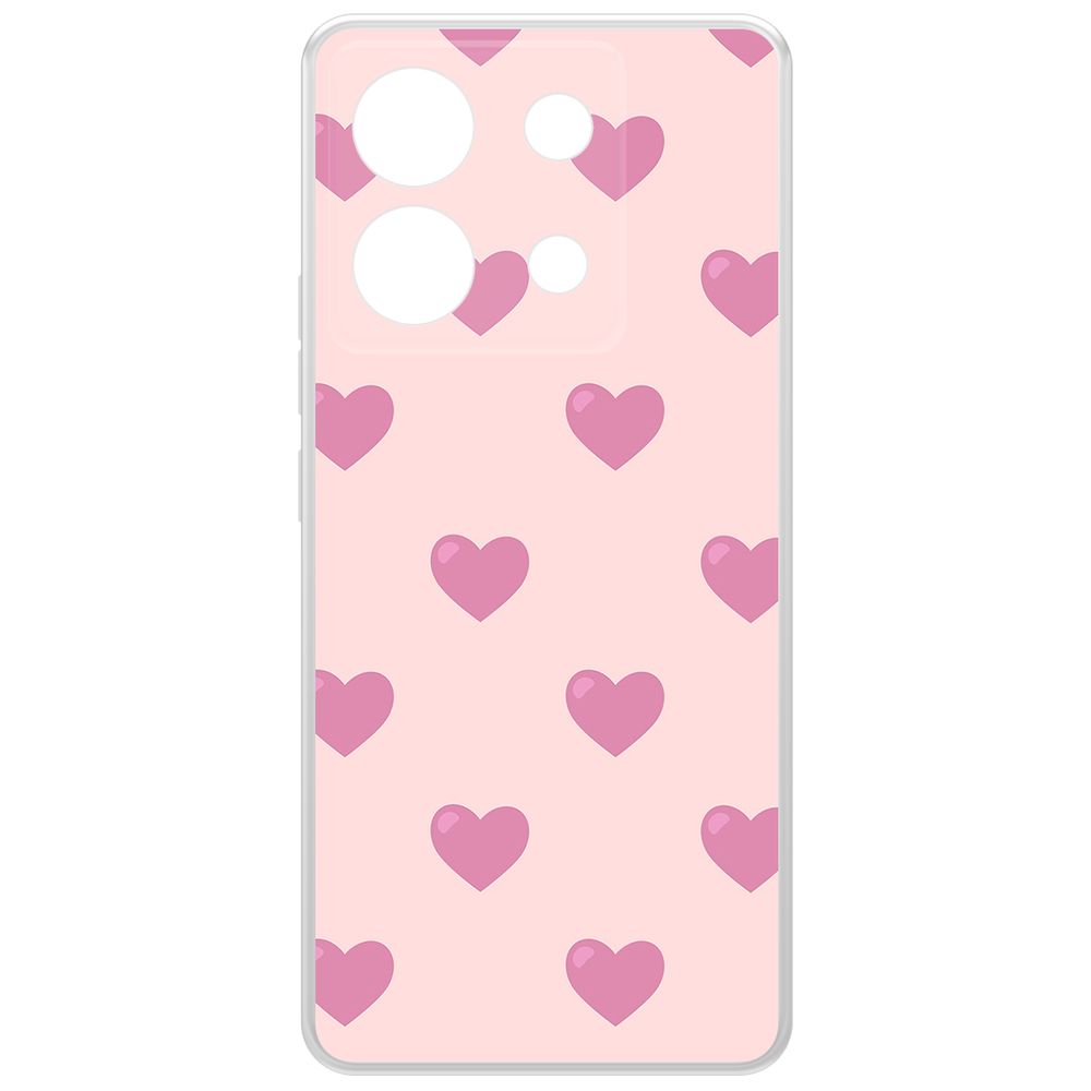 

Чехол-накладка Krutoff Clear Case Пурпурные сердца для Xiaomi Redmi Note 13 Pro 5G, Прозрачный