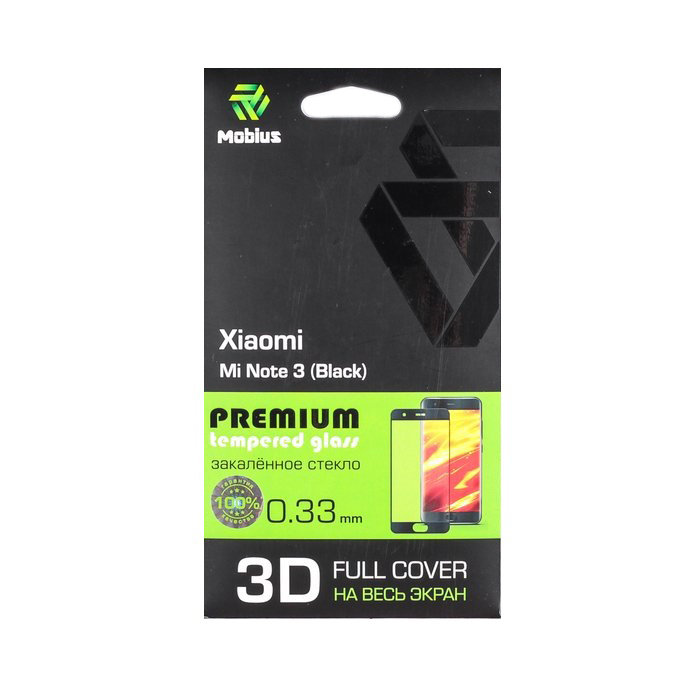 

Защитное стекло MOBIUS для Mi Note 3 3D Full Cover Black (4232-137), Mi Note 3 3D Full Cover Black