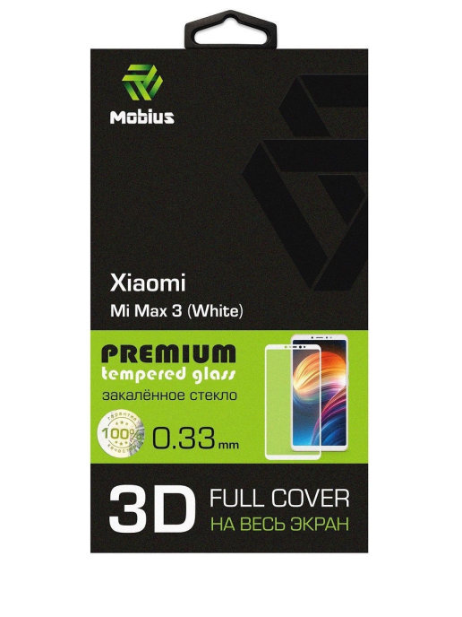 

Защитное стекло MOBIUS для Mi Max 3 3D Full Cover White (4232-202), Mi Max 3 3D Full Cover White
