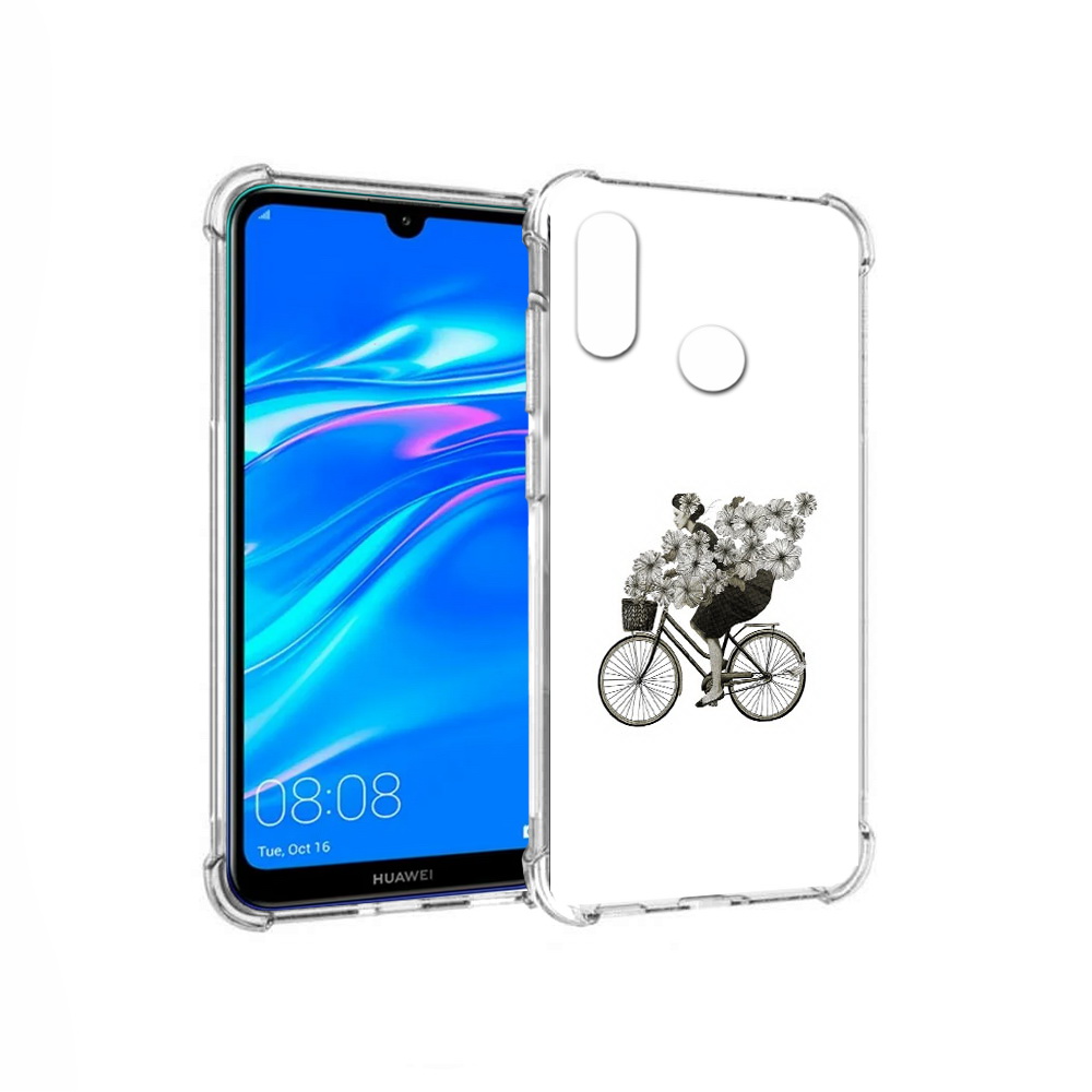 Чехол MyPads Tocco для Huawei Y9 девушка на велосипеде с цветами (PT227091.35.307)