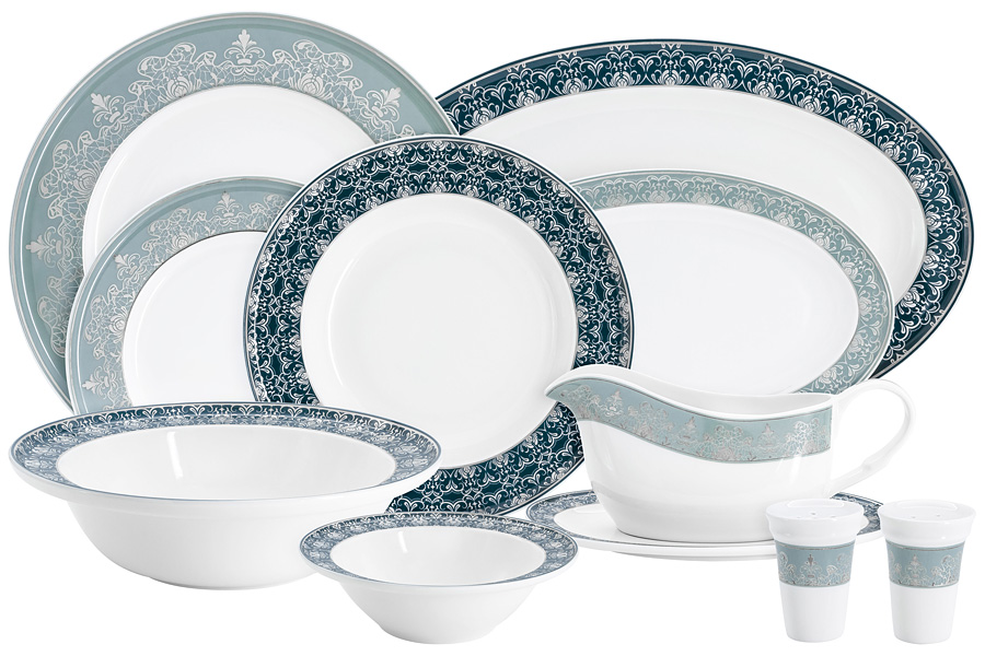 

Обеденный сервиз Anna Lafarg Emily Серебряное кружево, 6 персон, Белый, AL-W230095_27-E12